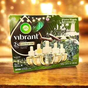 New Air Wick x5 Winter woods and frosted ivy essential oil wall plug refills